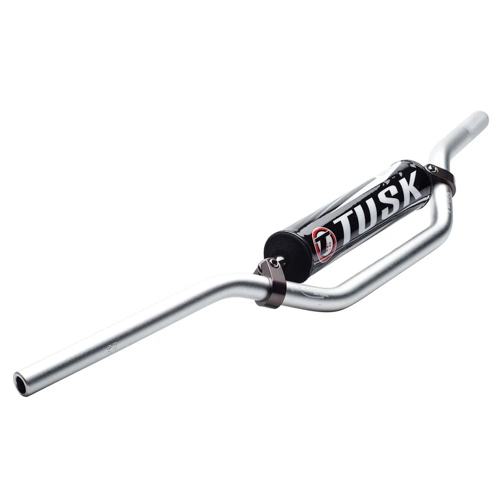 Tusk t-10 aluminum 7/8" handlebar rm mini bend silver for lem lx2 1997-2000