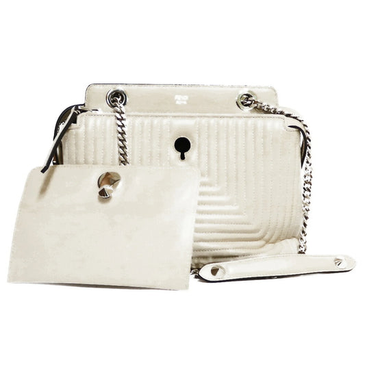 Pre-owned fendi shoulder bag dot com ivory white ladies (fair)