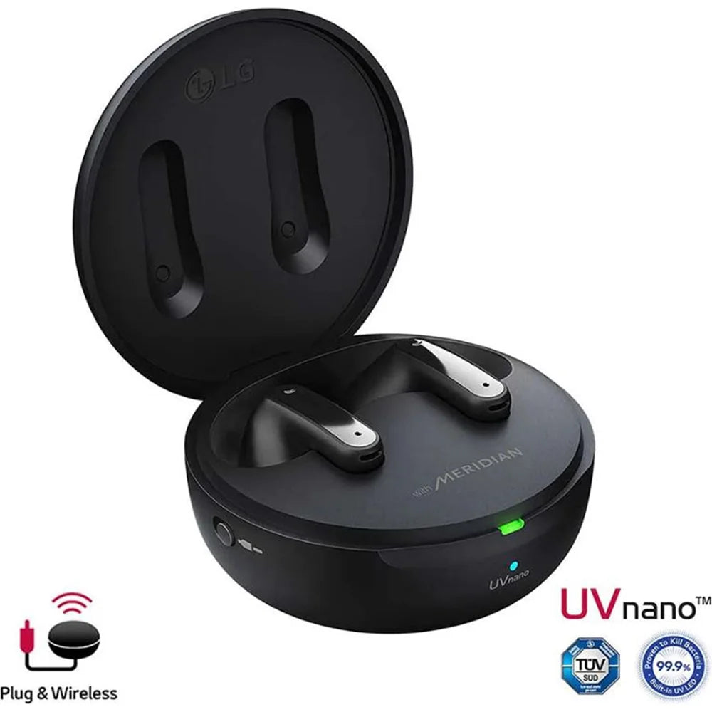 Open box lg tone free fp7c active noise cancellation true wireless uvnano earbuds, black