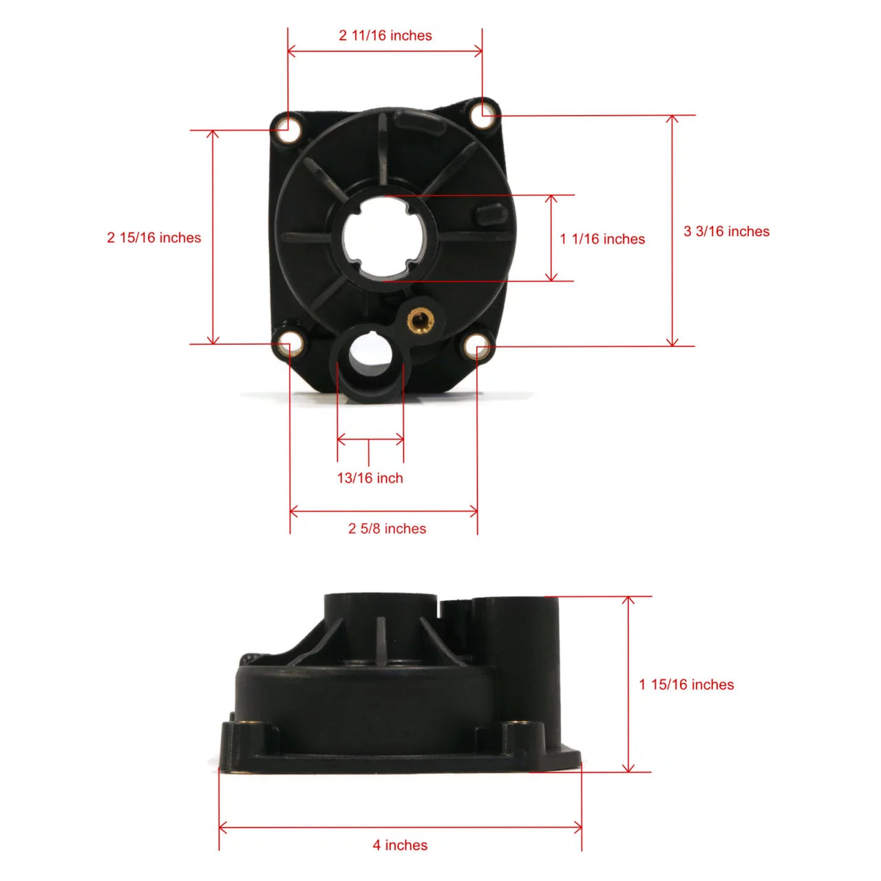 The rop shop | water pump impeller, housing repair kit for 1993 johnson 65hp j65wmletd outboard