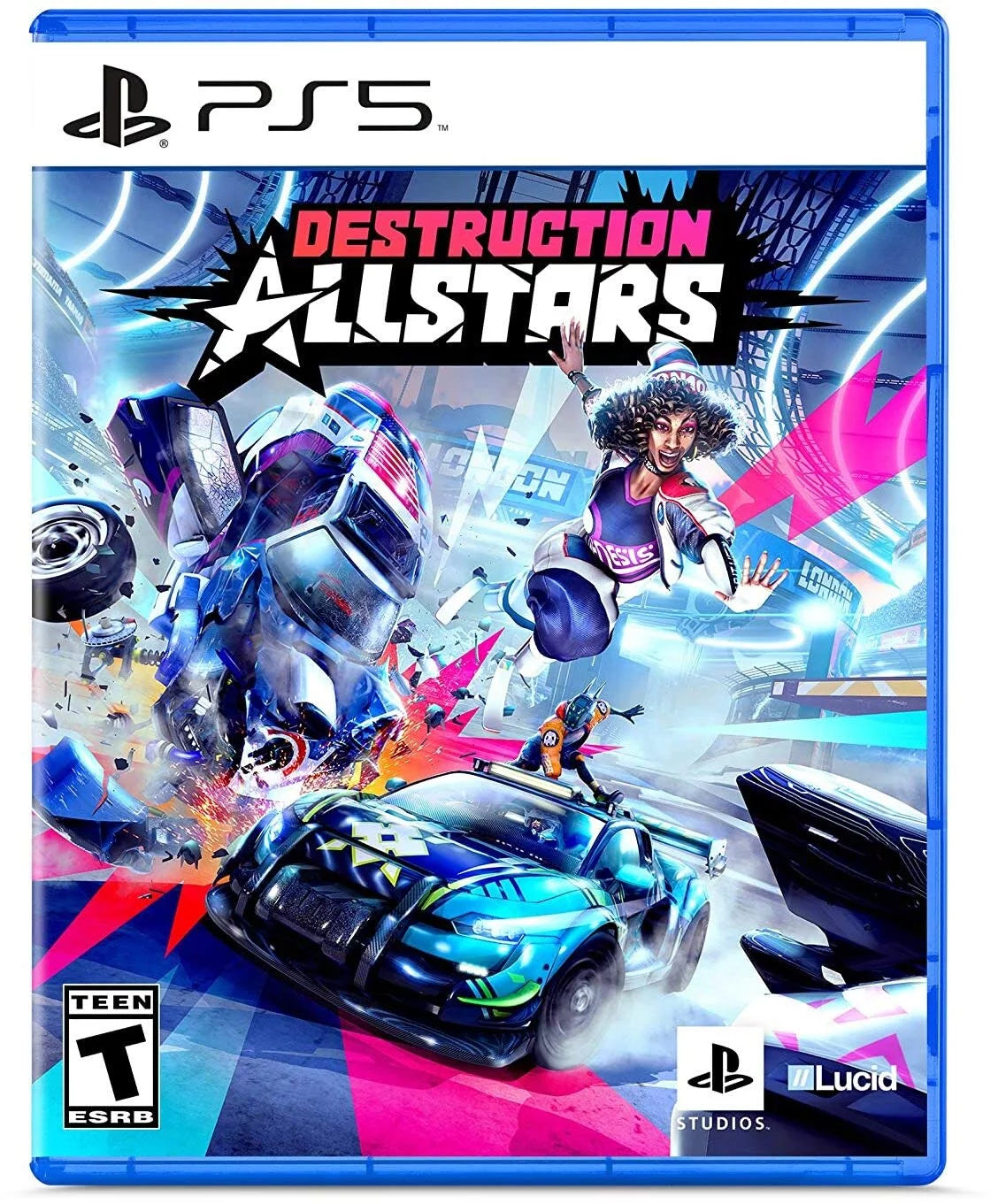 Sony playstation 5 disc version (sony ps5 disc) with midnight black extra controller, destruction allstars and microfiber cleaning cloth bundle