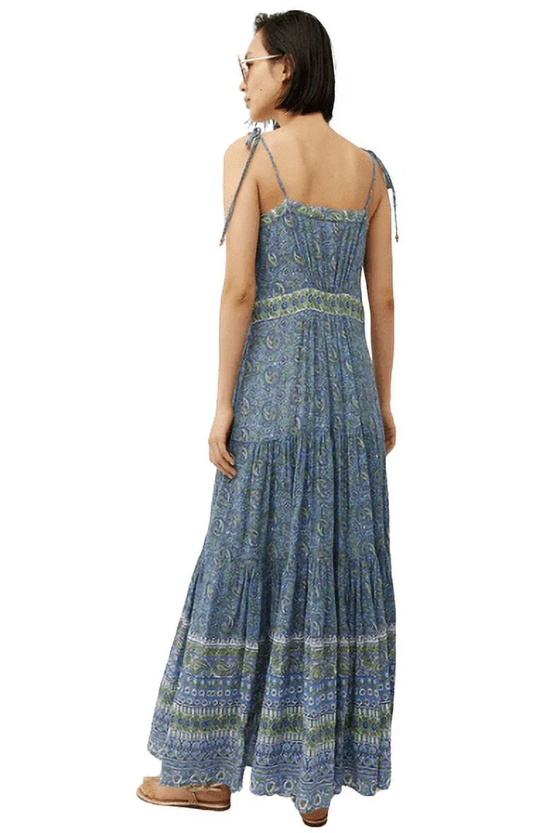 Veronica beard women's blue multi windansea maxi dress, xs