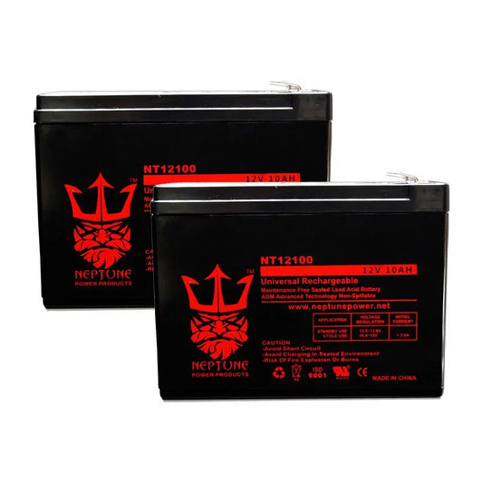 Evo 300 12v 10ah sla replacement electric scooters battery by neptune - 2 pack