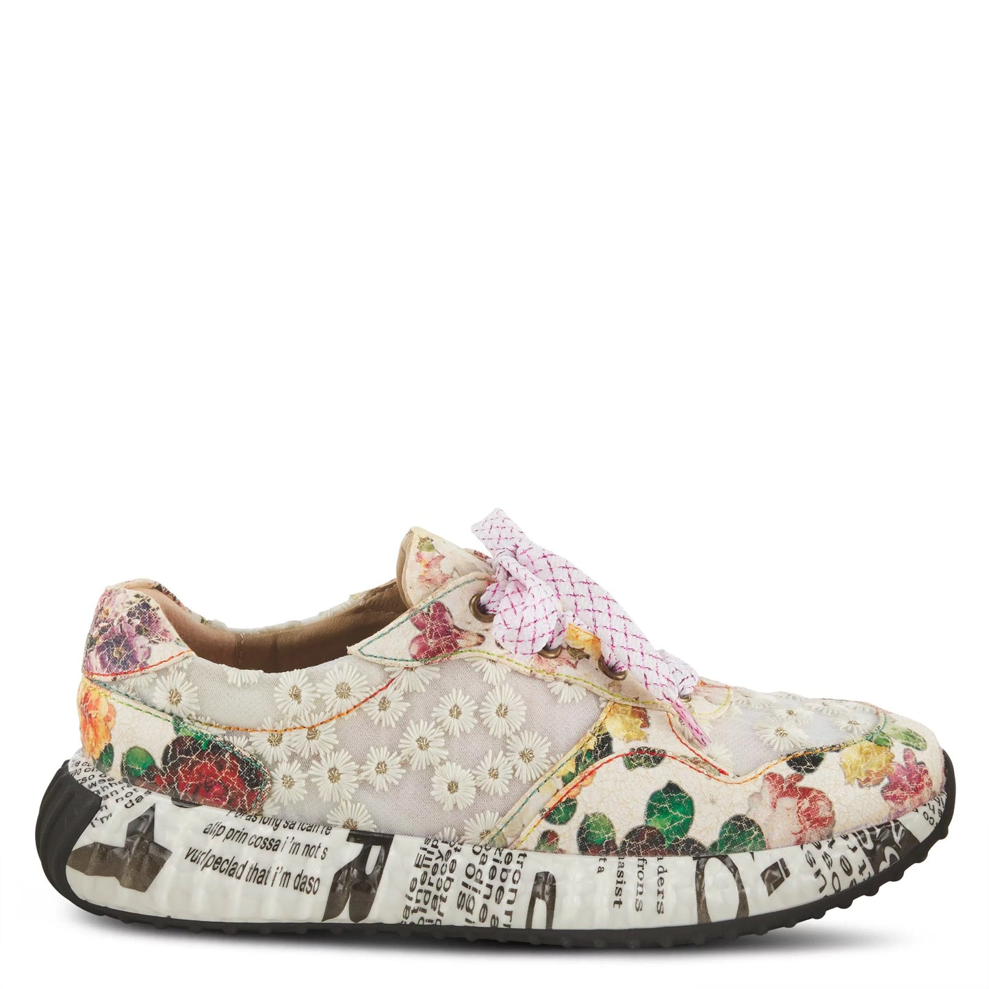 Spring step l'artiste women's daisymae fashion sneaker beige multi eu 35 / us 5