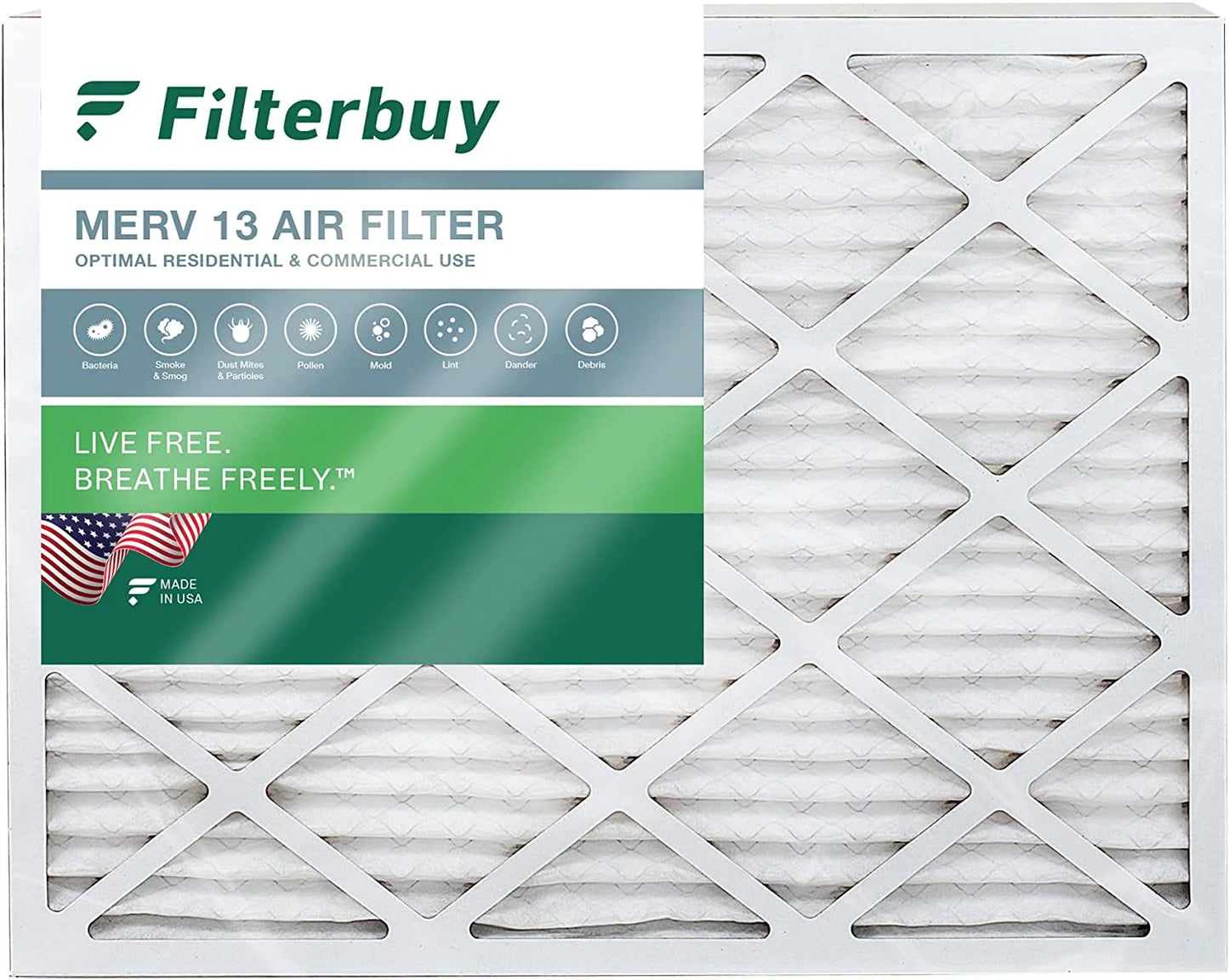 Filterbuy 15x20x2 merv 13 pleated hvac ac furnace air filters (1-pack)