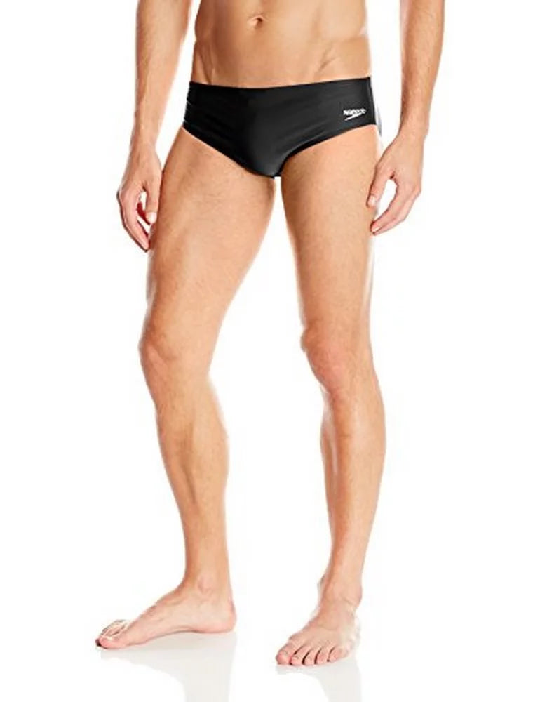 Speedo mens ml solid brief adult new black