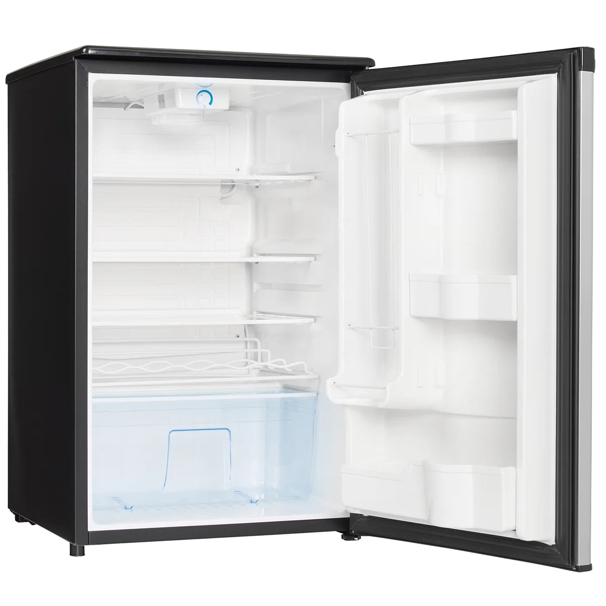 Danby dar044a4bsldd 4.4 cf all refrigerator auto defrost glass cantilever shelves estar