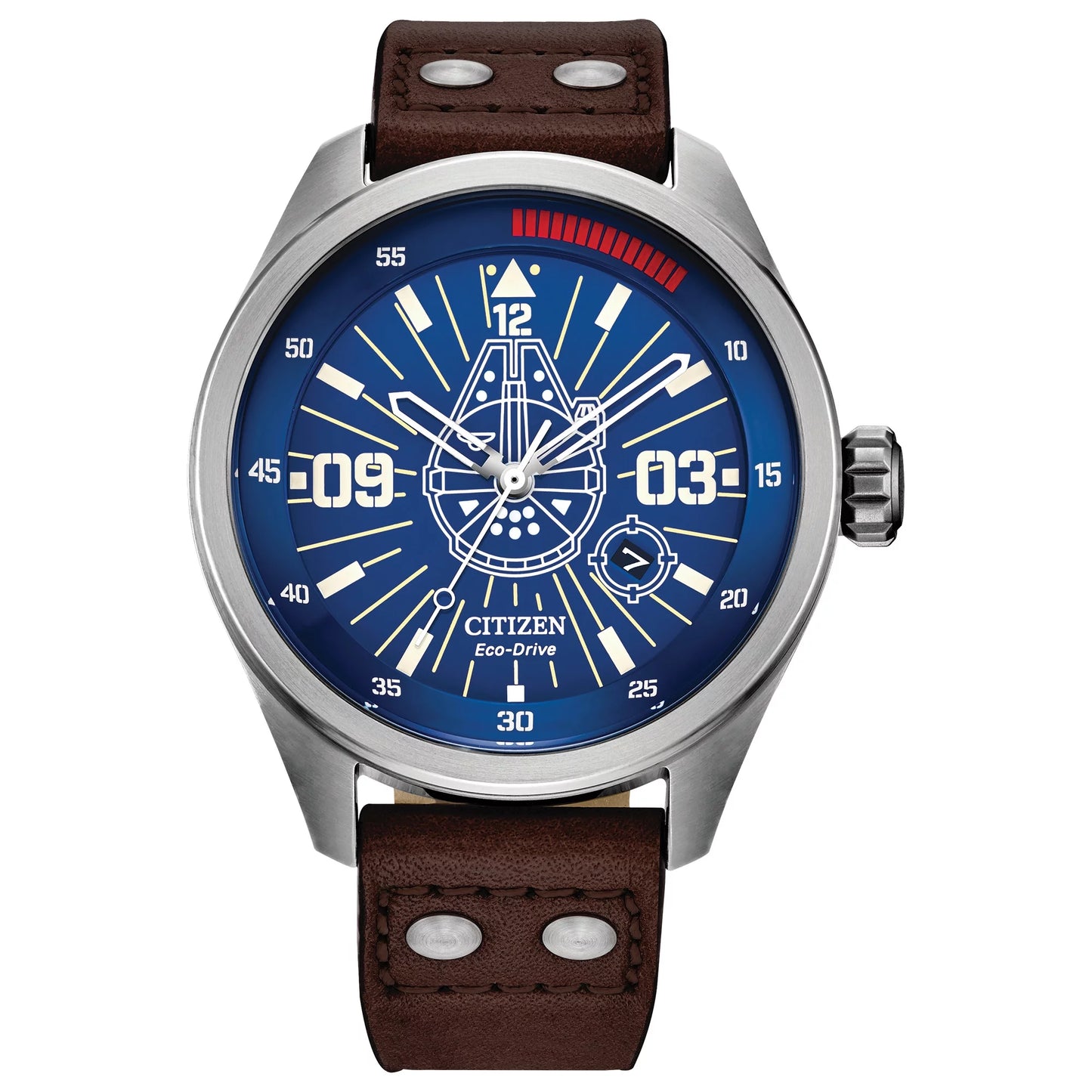 Citizen men's eco-drive star wars han solo leather strap watch aw5009-03w