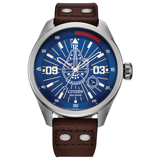 Citizen men's eco-drive star wars han solo leather strap watch aw5009-03w