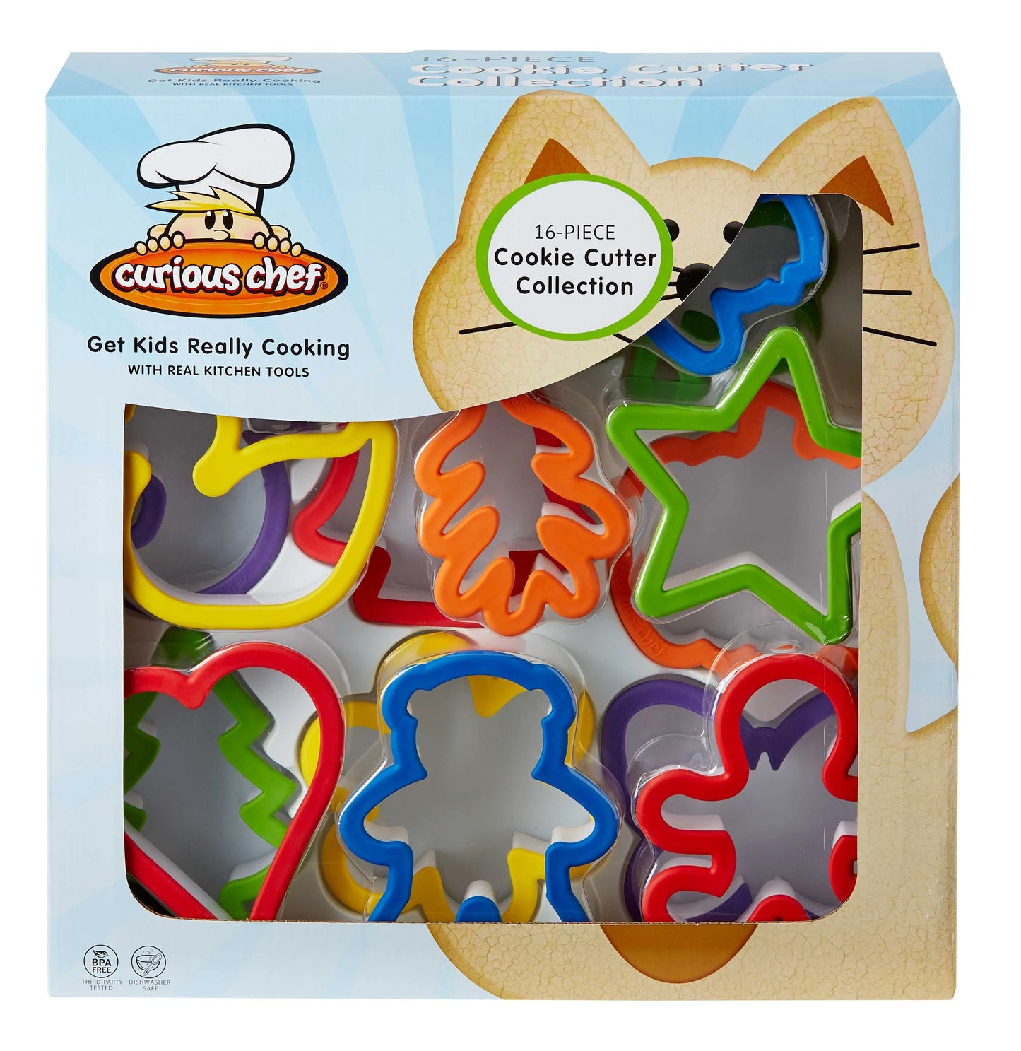 Curious chef 16-piece cookie cutter kit play set