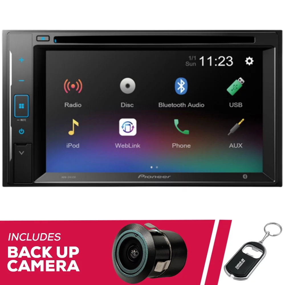 New pioneer avh-241ex 6.2" dvd receiver with amazon alexa and backup bullet camera