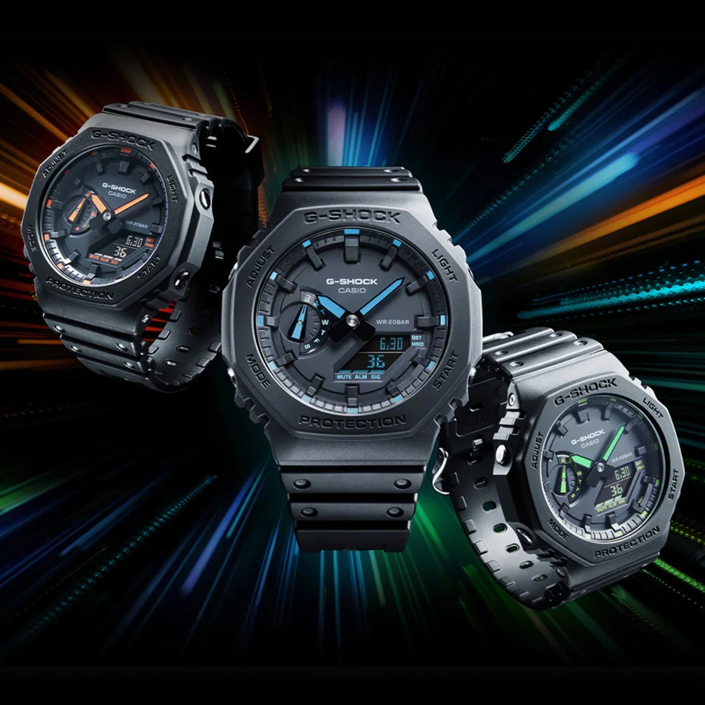 G-shock ga2100 neon black green limited edition