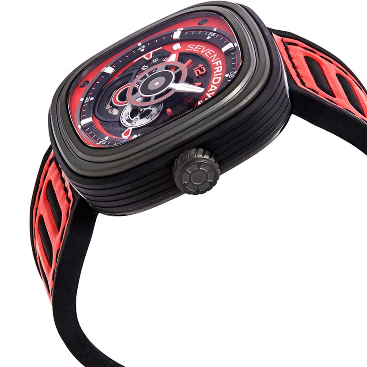 Sevenfriday p3b-06 men's racing team black and red dial watch