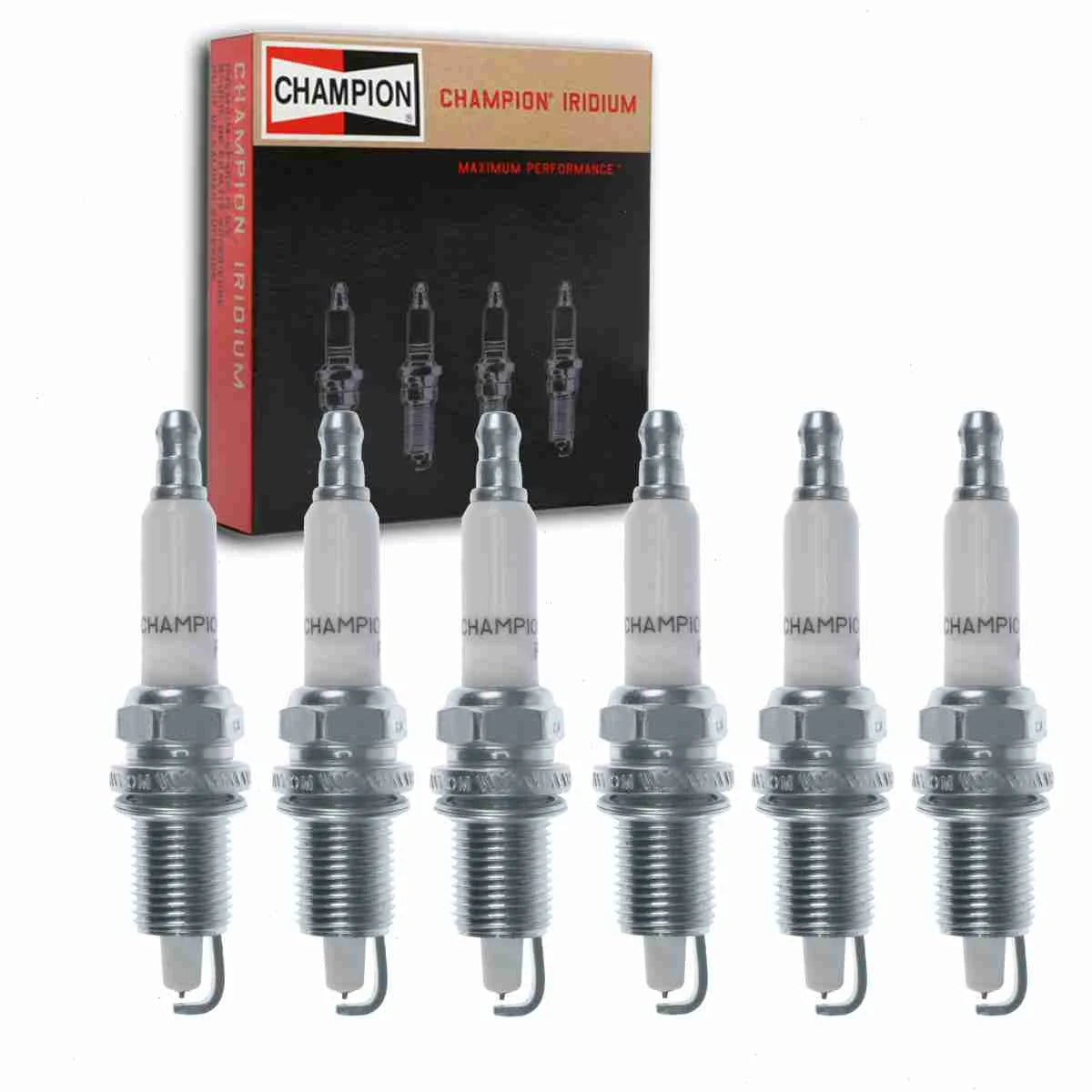 6 pc champion 9809 iridium spark plugs for izfr6f11 qc8wep ignition wire secondary