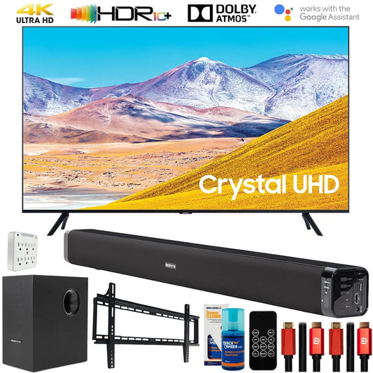 Samsung un65tu8000 65" 4k ultra hd led tv (2020) with deco gear home theater bundle(un65tu8000fxza tu8000 65 inch tv)