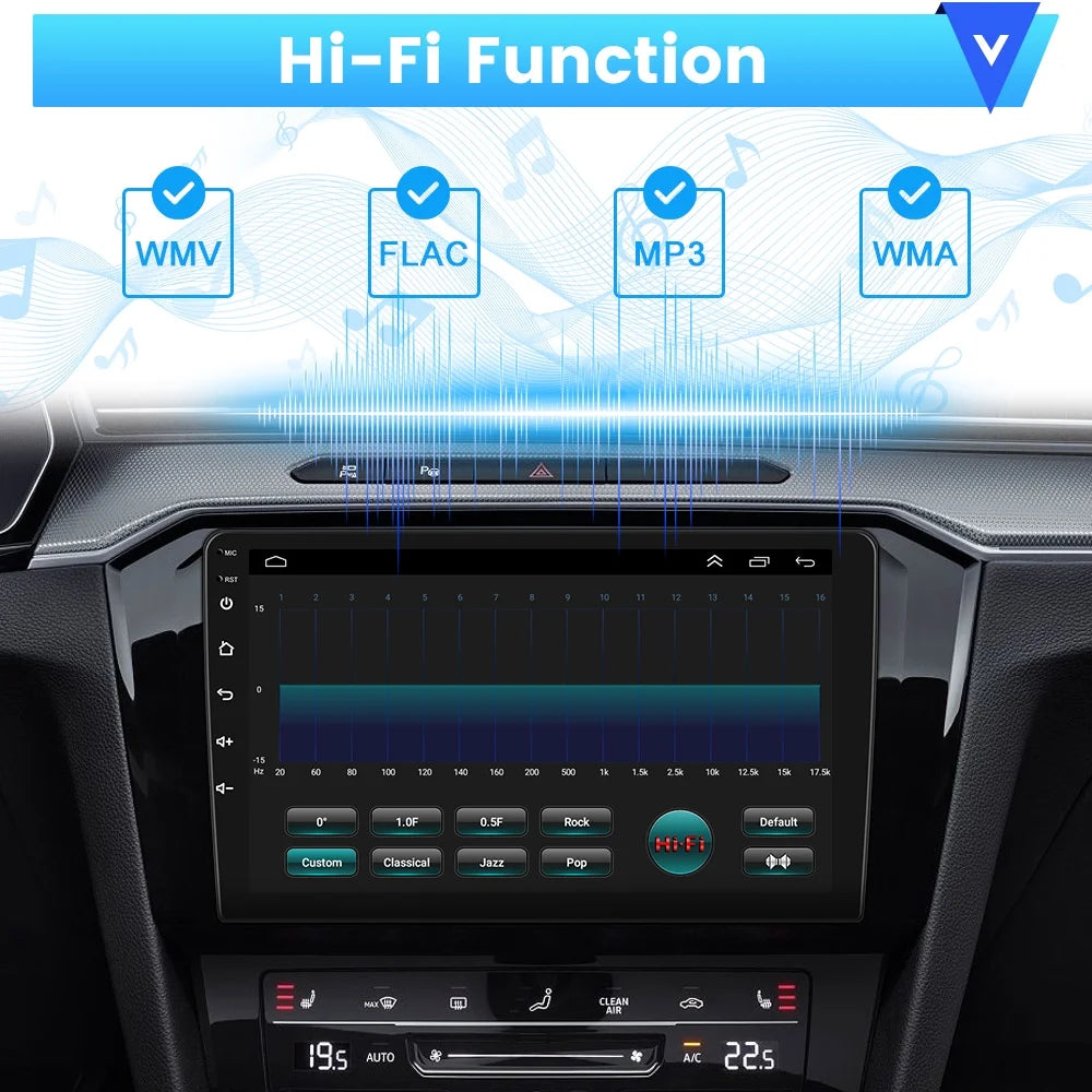 Podofo 2+64g for hyundai santa-fe 2006-2012 9'' car stereo radio wireless carplay android auto mirror link android 13 wifi gps fm bluetooth usb hifi,ahd backup camera