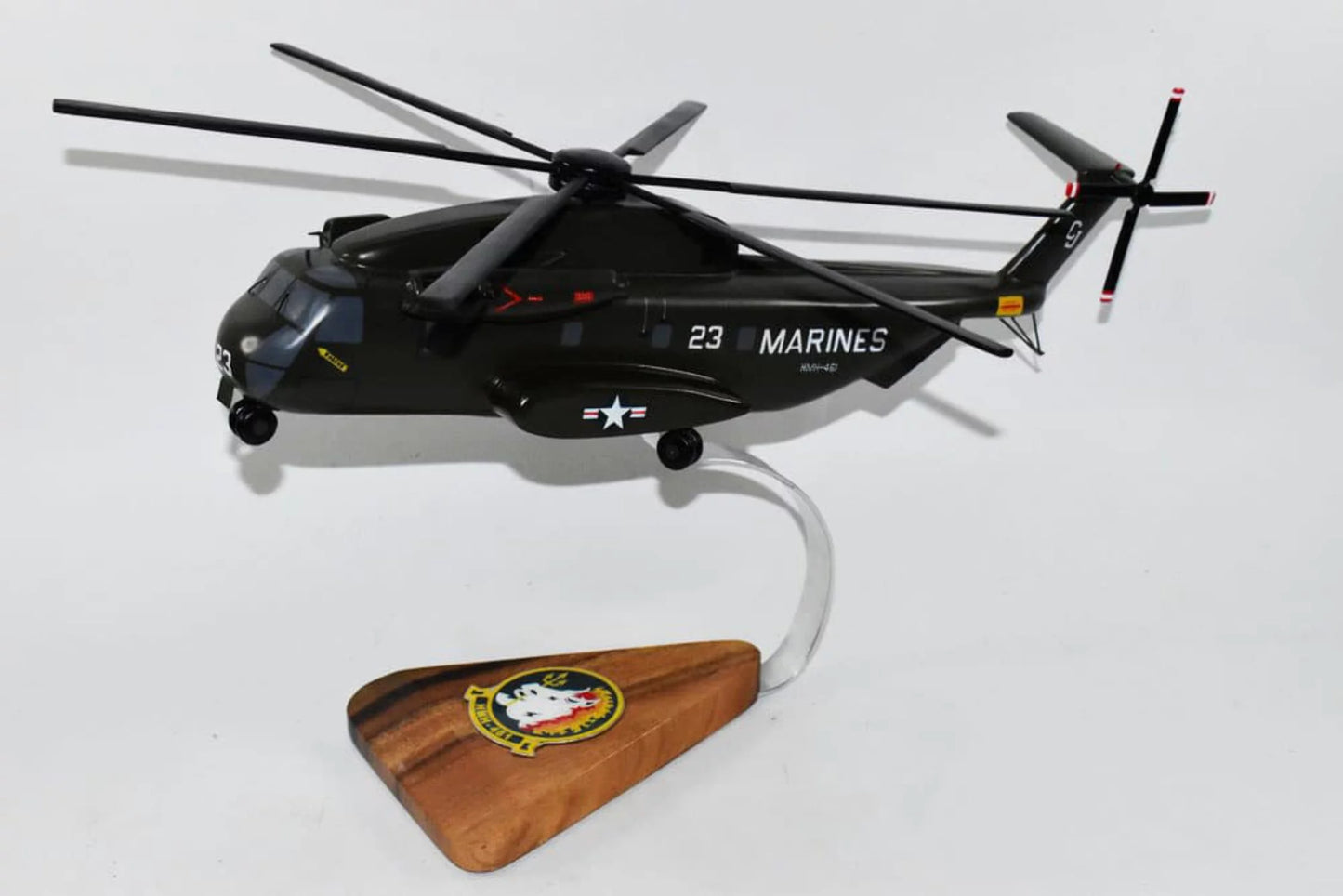 Sikorsky ch-53d sea stallion™, hmh-461 iron horses (23) 1/74th (16) scale, mahogany model