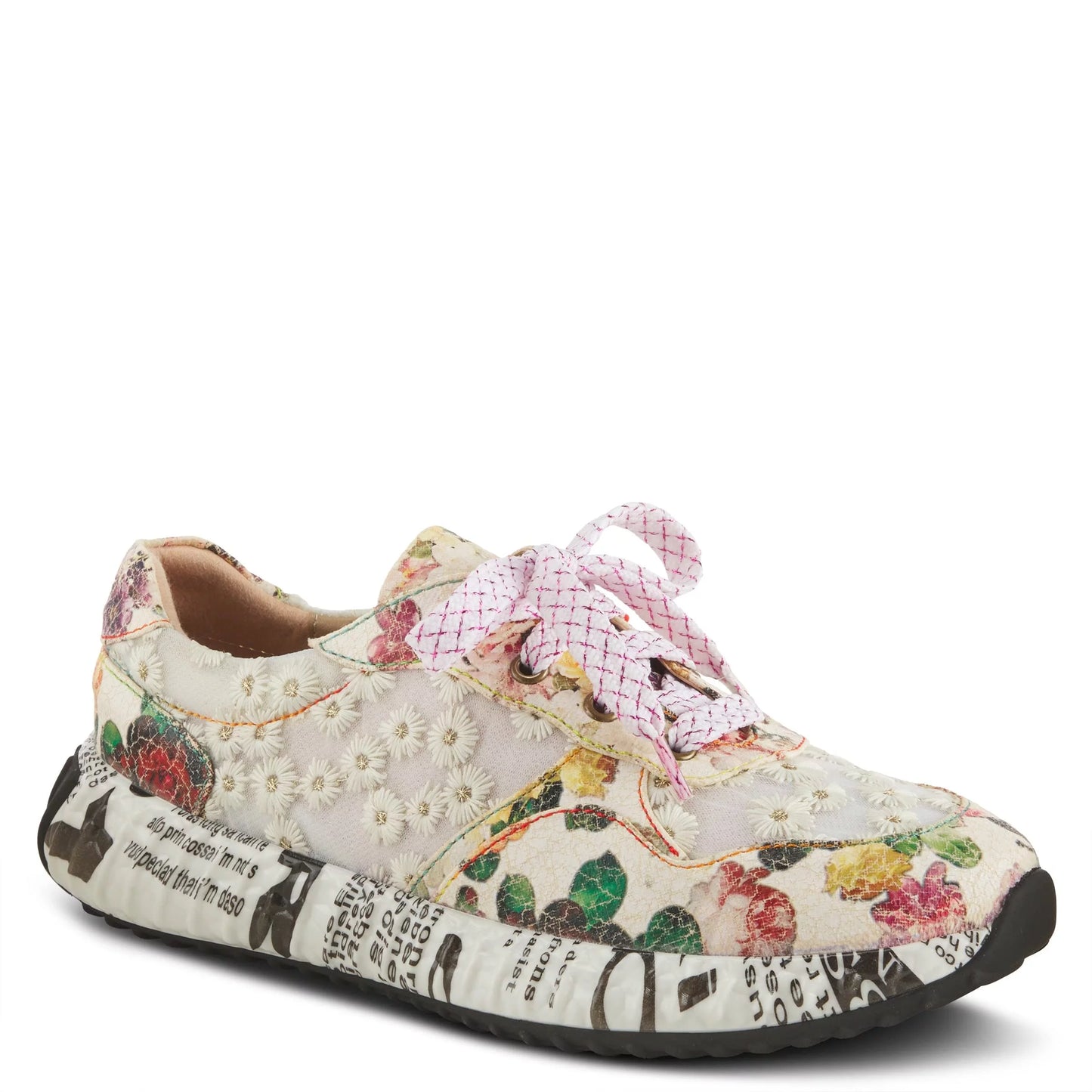 Spring step l'artiste women's daisymae fashion sneaker beige multi eu 35 / us 5