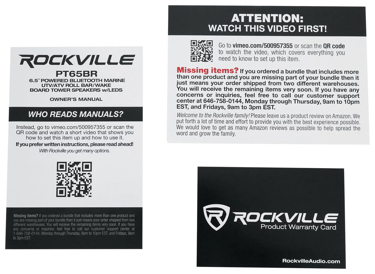 (4) rockville pt65br 6.5 inch powered bluetooth led tower speakers for atv/utv/rzr