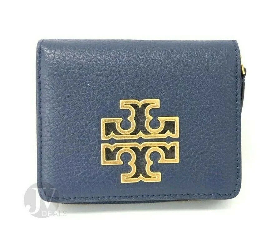 Tory burch women's britten mini zip card coin leather wallet