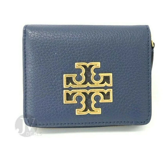 Tory burch women's britten mini zip card coin leather wallet