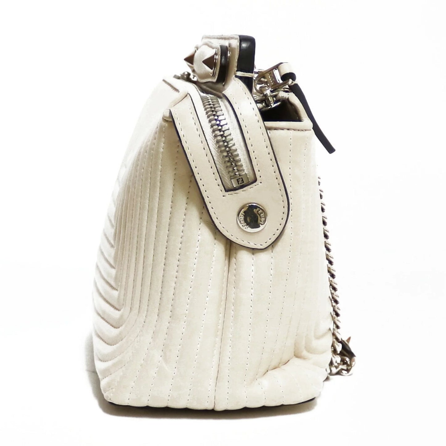 Pre-owned fendi shoulder bag dot com ivory white ladies (fair)