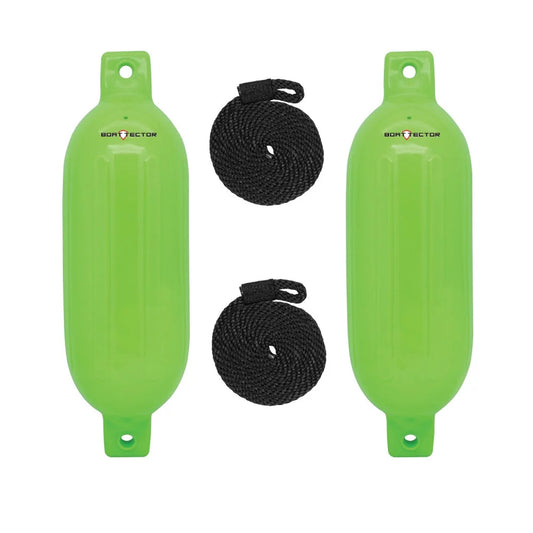 Extreme max 3006.7587 boattector inflatable fender value 2-pack - 4.5" x 16", neon green