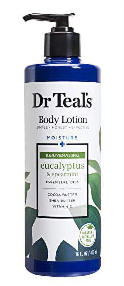 Dr teal s body lotion moisture rejuvenating eucalyptus & spearmint 16 fl oz pack of 2