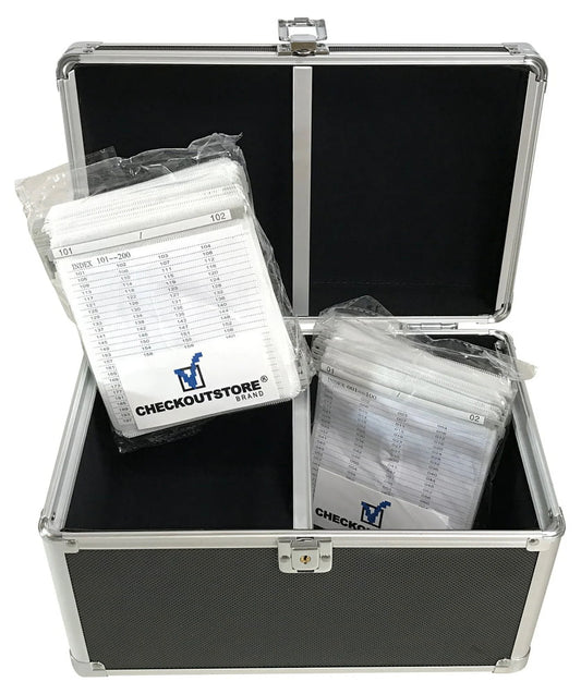 Checkoutstore black aluminum cd/dvd hanging sleeves storage box (holds 200 discs)