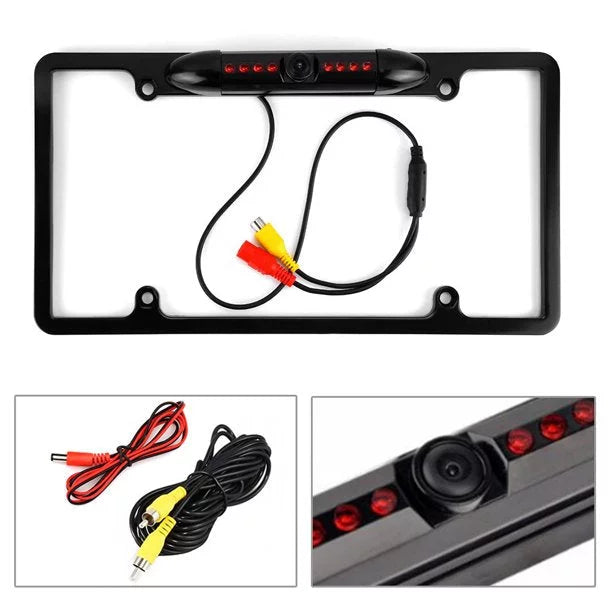 Backup camera rearview license plate frame for sony xav-ax150 black