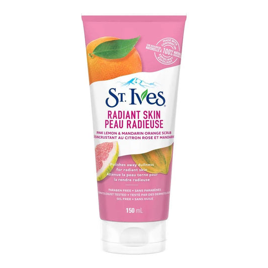 St. ives radiant skin pink lemon & mandarin orange face scrub 150ml (pack of 12)