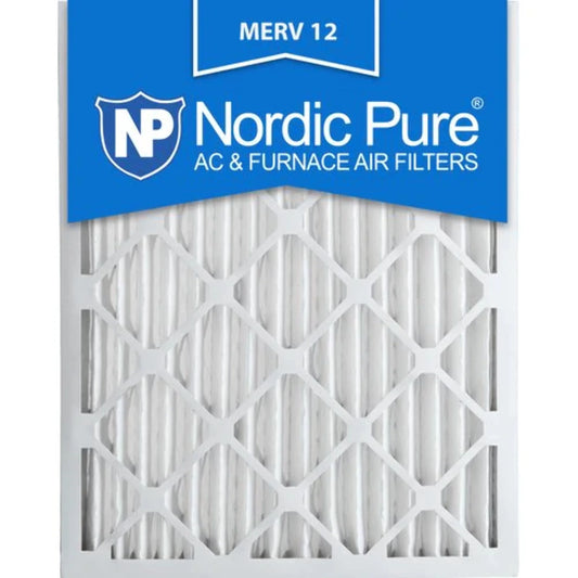 Nordic pure 16x25x2 pleated merv 12 air filters 3 pack