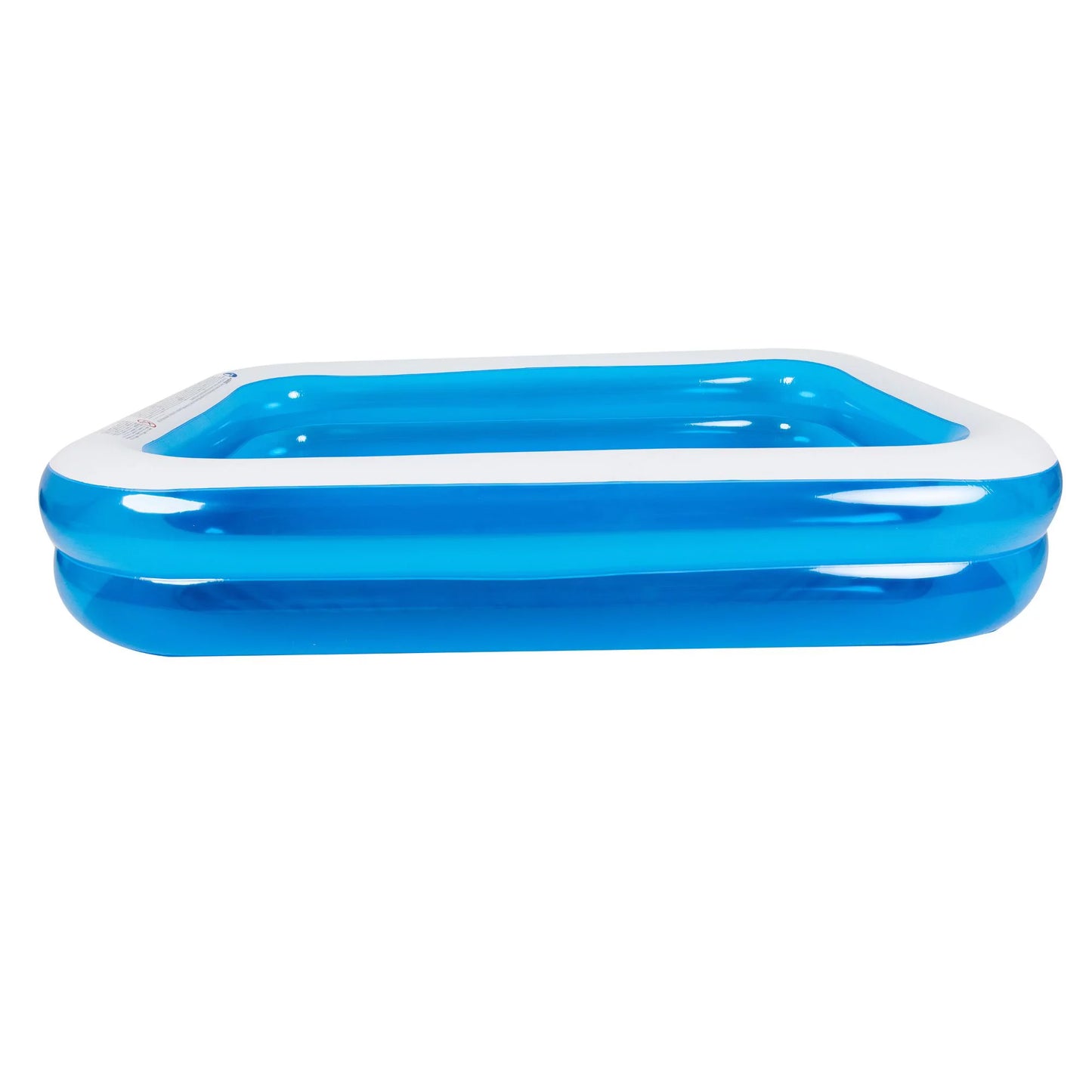 8.5' blue and white inflatable rectangular swimming pool