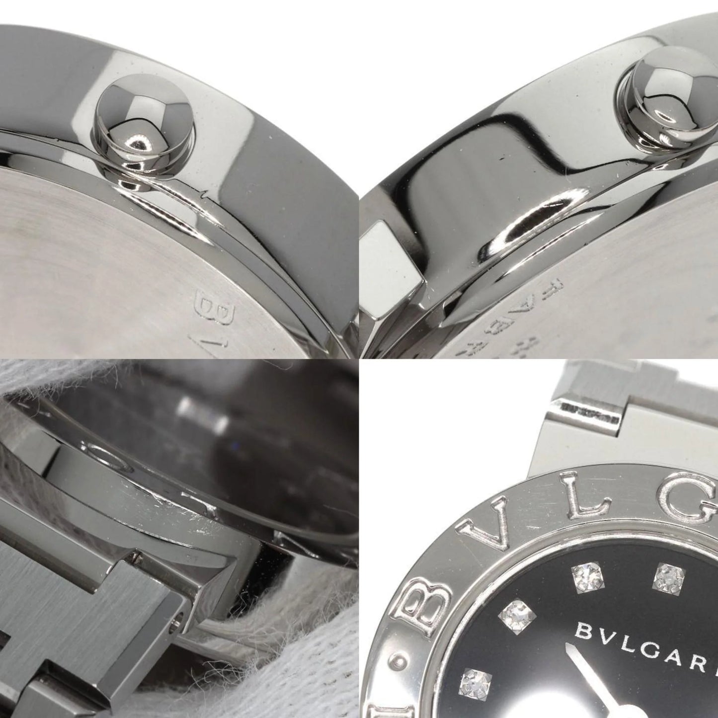 Pre-owned bvlgari bb23ss 12 12p diamond watch stainless steel ss ladies bvlgari (good)