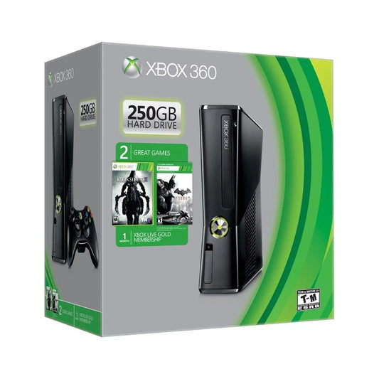 Open box microsoft xbox 360 slim 250gb wifi game console bundle black r9g-00198