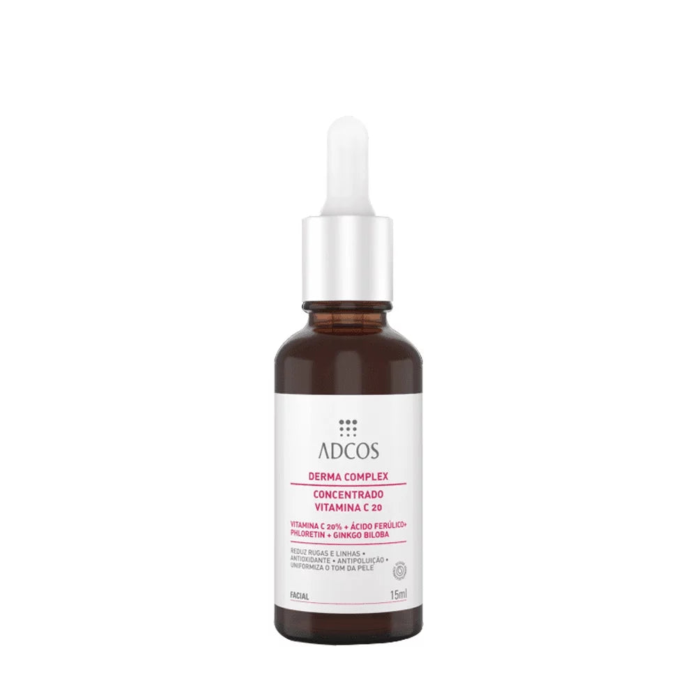 Adcos derma complex vitamin c 20 anti-aging complex reduces wrinkles and lines 15ml/0.50 fl.oz