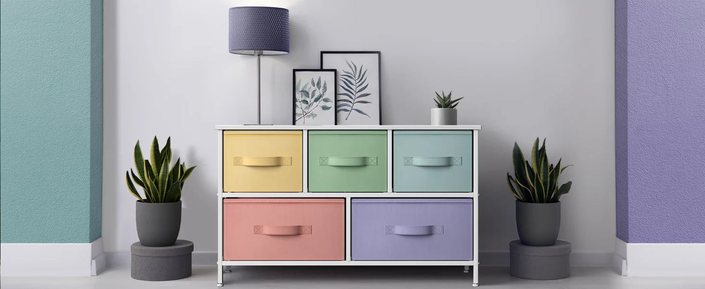 Storage cube dresser - pastel