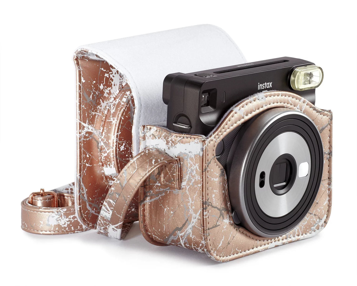 Fujifilm instax square sq6 camera case, blush gold marble