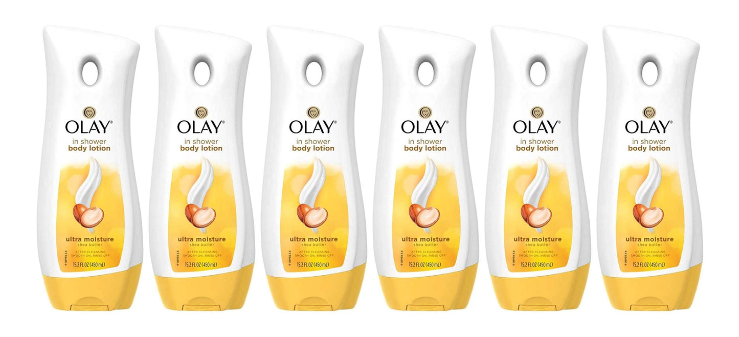 Olay ultra moisture in-shower lotion with shea butter 15.2 ounce (449ml) (6 pack)