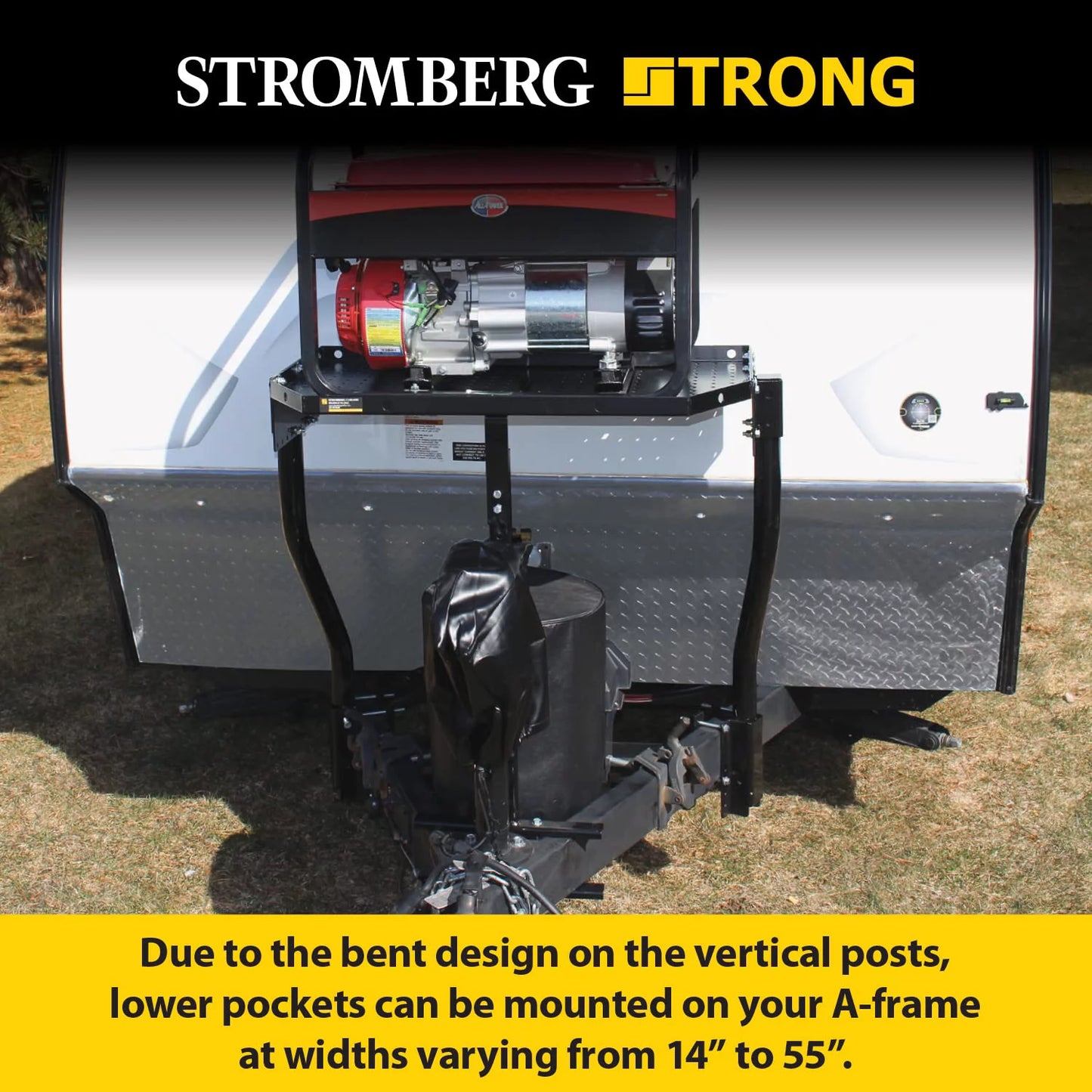 Stromberg carlson cc-255 trailer tray - a-frame cargo carrier for outdoor and generator storage for rvs and campers - black