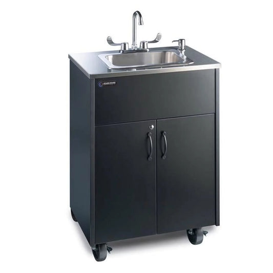 Ozark river manufacturing  deep basin premier portable sink with stainless steel top, black