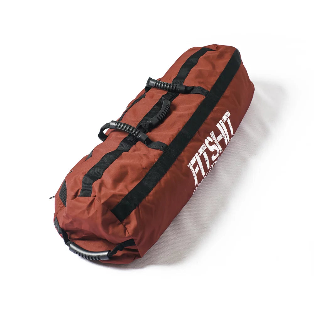 Fitshit heavy duty red medium sandbag for fitness workout. excellent for weightlifting, powerlifting, bodybuilding, training, and gym workouts {sand not included}