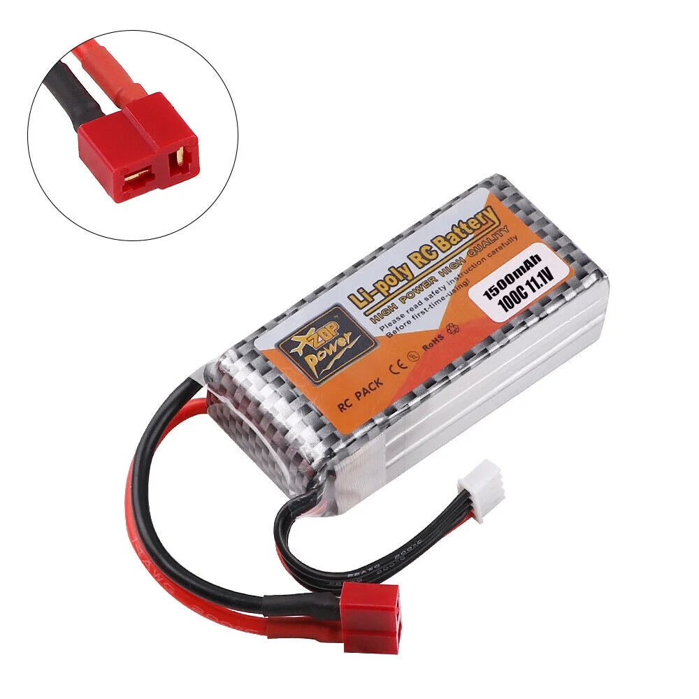 Fancywhoop 100c 3s 11.1v 1500mah lipo battery t plug for rc drone flight car airplane diy