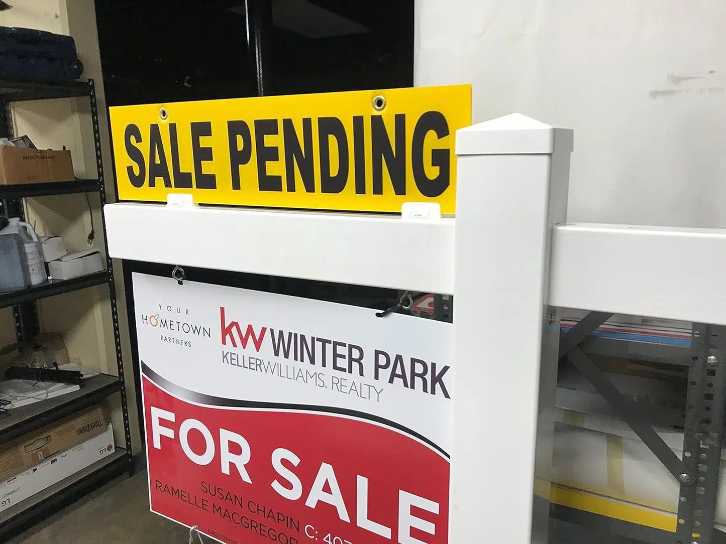 5 pack sale pending yellow sign 6” x 24" (sale pending) pre-printed double sides corrugated plastic 4mm, sign board 4mmthick, ***sign , metal sign & sign post not included, ship same d