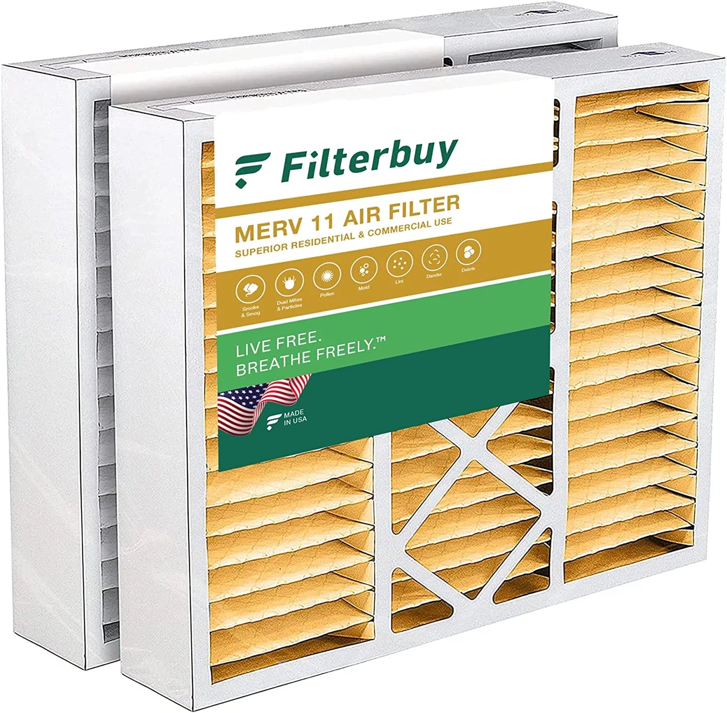 Filterbuy 19x20x5 merv 11 pleated hvac ac furnace air filters for bryant/carrier filxxfnc0021, day & night, and payne (2-pack)