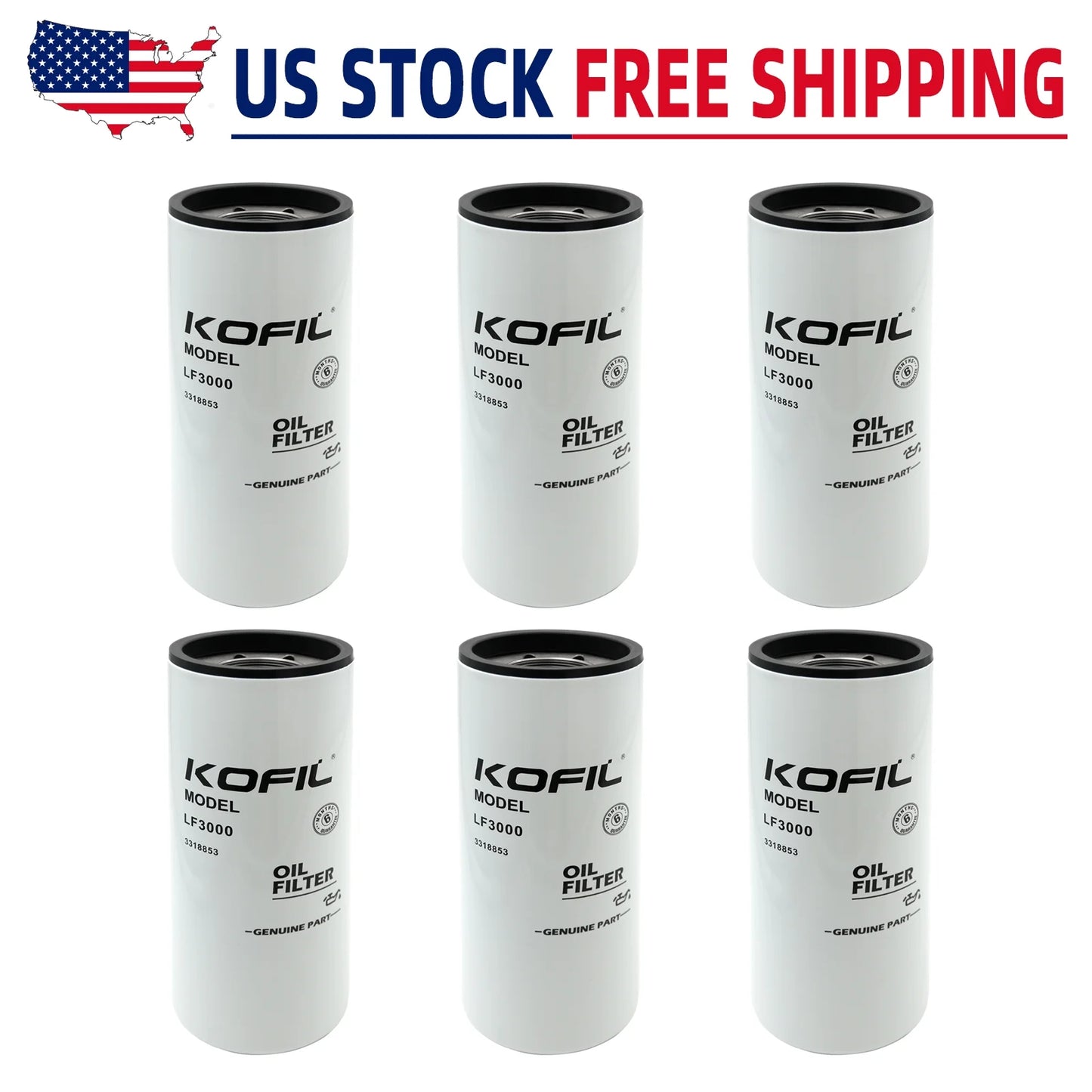 6pcs for fleetguard oil filter lube combination filter cummins lf3000