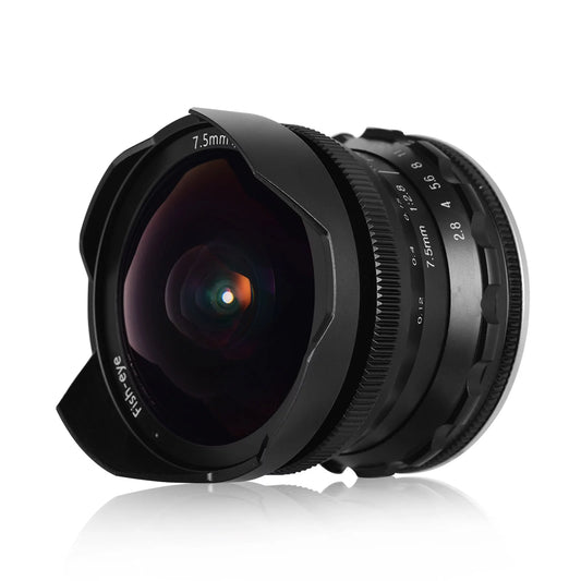 Andoer camera lens,7.5mm f2.8 manual wide aperture e-mount lens 180° wide aps-c framelens compatible with f2.8 manual fisheye aperture e-mount lens a6300 a6000 5100 camera a6600 a6100 ainn