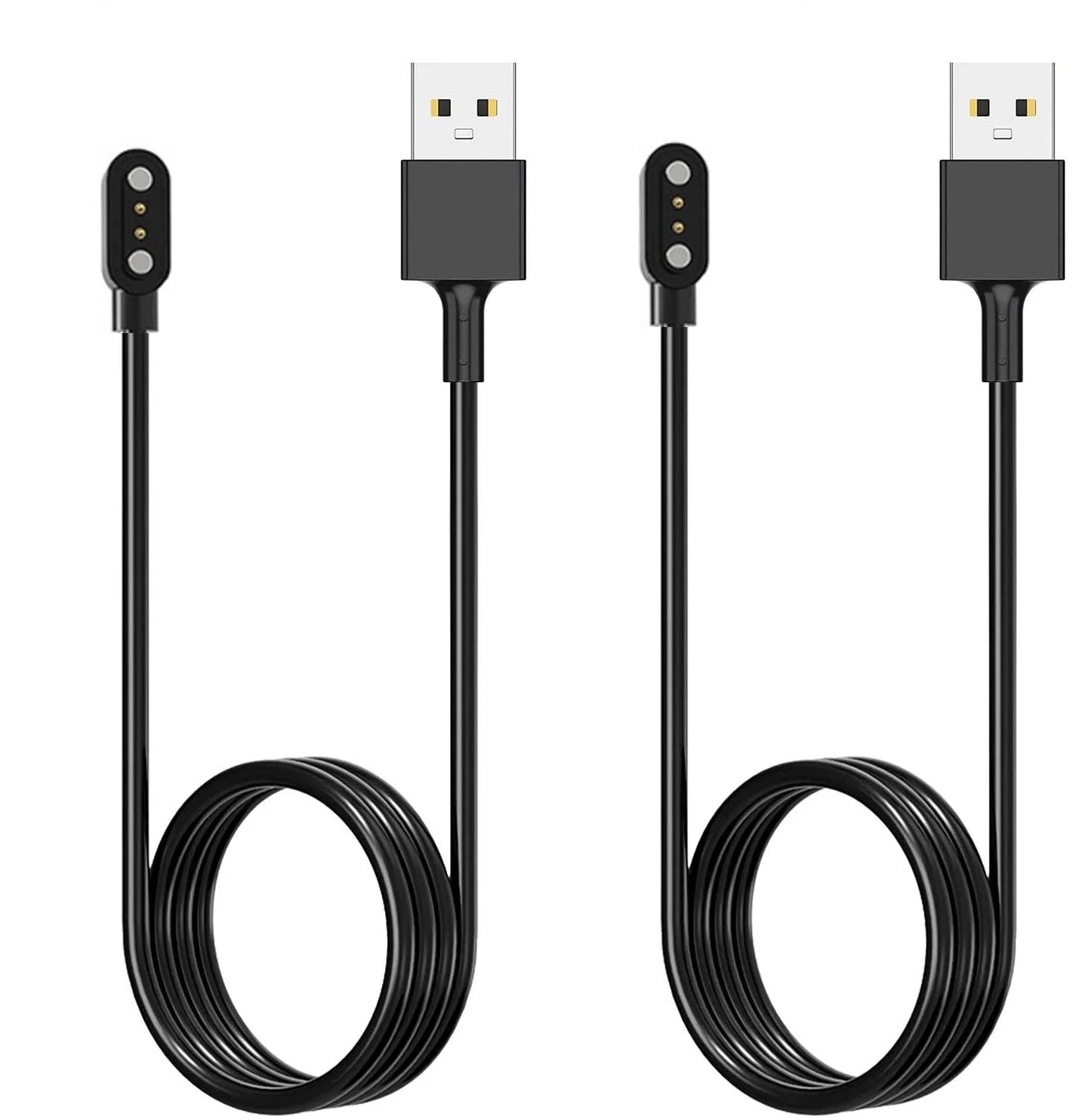 [2-pack] 3.3ft smart watch charger magnetic usb charging cable for letsfit willful yamay veryfitpro sw023 id205l sw021