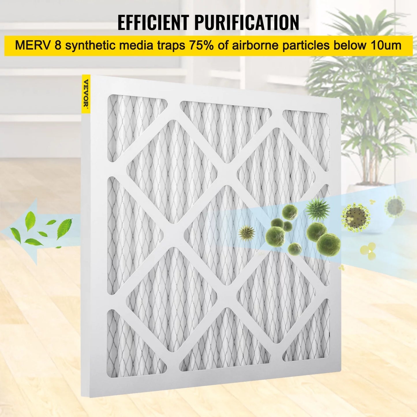 Bentism filter replacement, 16''x16'' ac filter, 12pcs hvac pleated air filter, ac furnace filter replacement set, merv 8, good for home, commercial capture particles, fit for dri-eaz defendair hepa