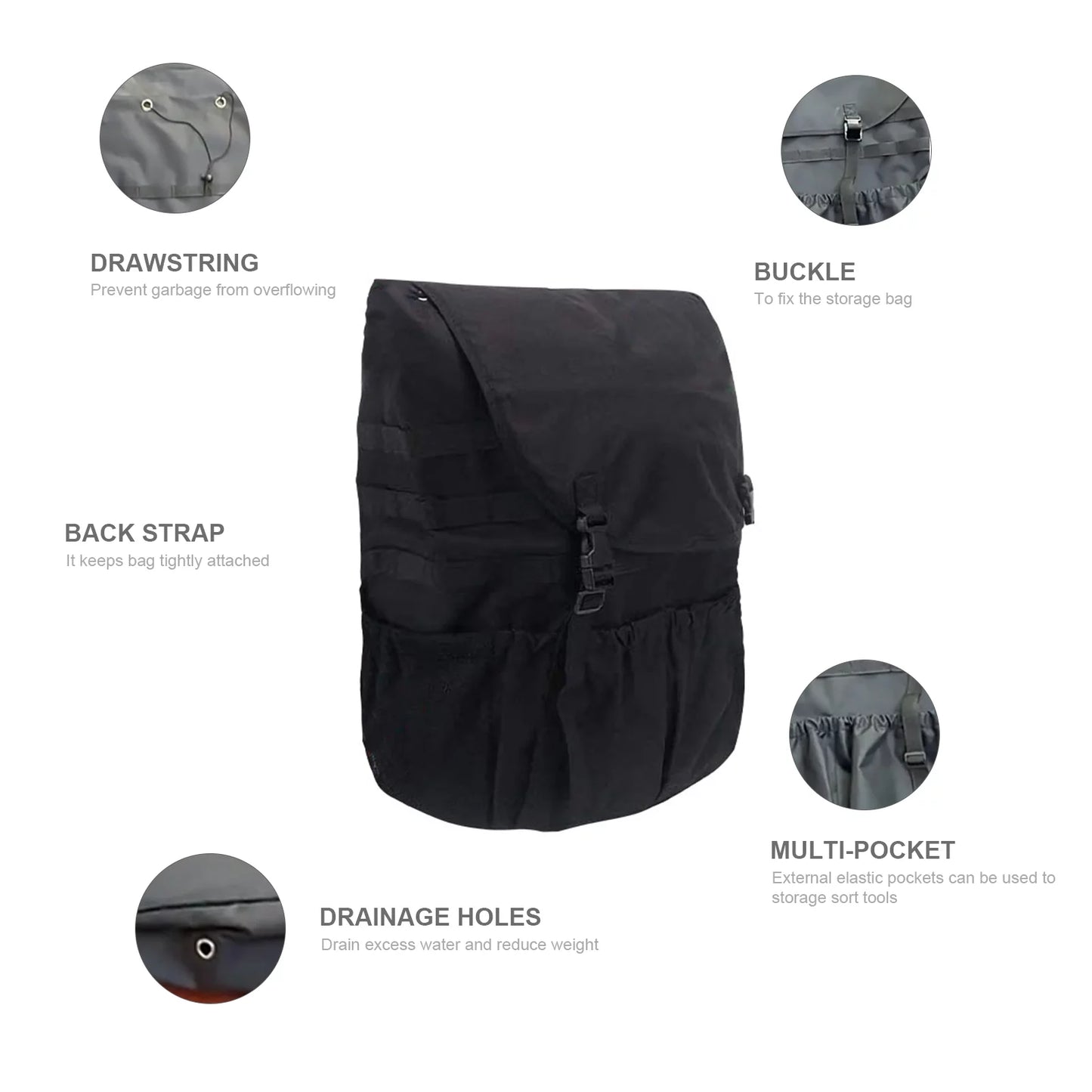 Spare tire trash bag backpack cargo storage bag tool gear organizer multi-pockets backpack for car outdoor camping off-road travel